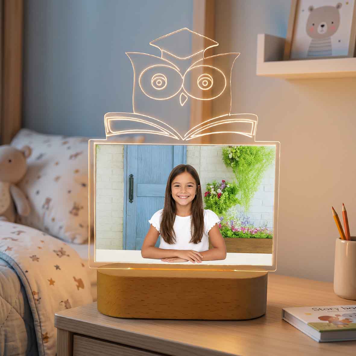 Φωτιστικό plexiglass κουκουβάγια